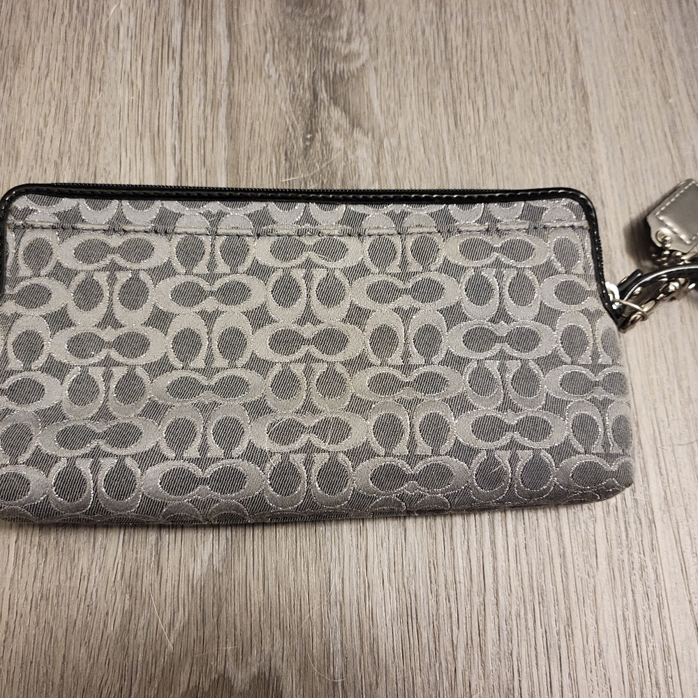 Coach Black and Silver Wristlet